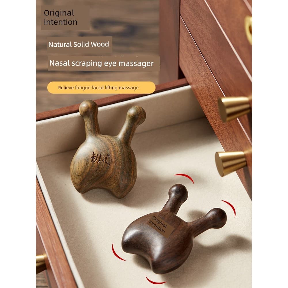 Chuxin sândalo barbear nariz ponte pequeno caracol massageador facial olho meridiano facial alongamento vara acuponto ra
