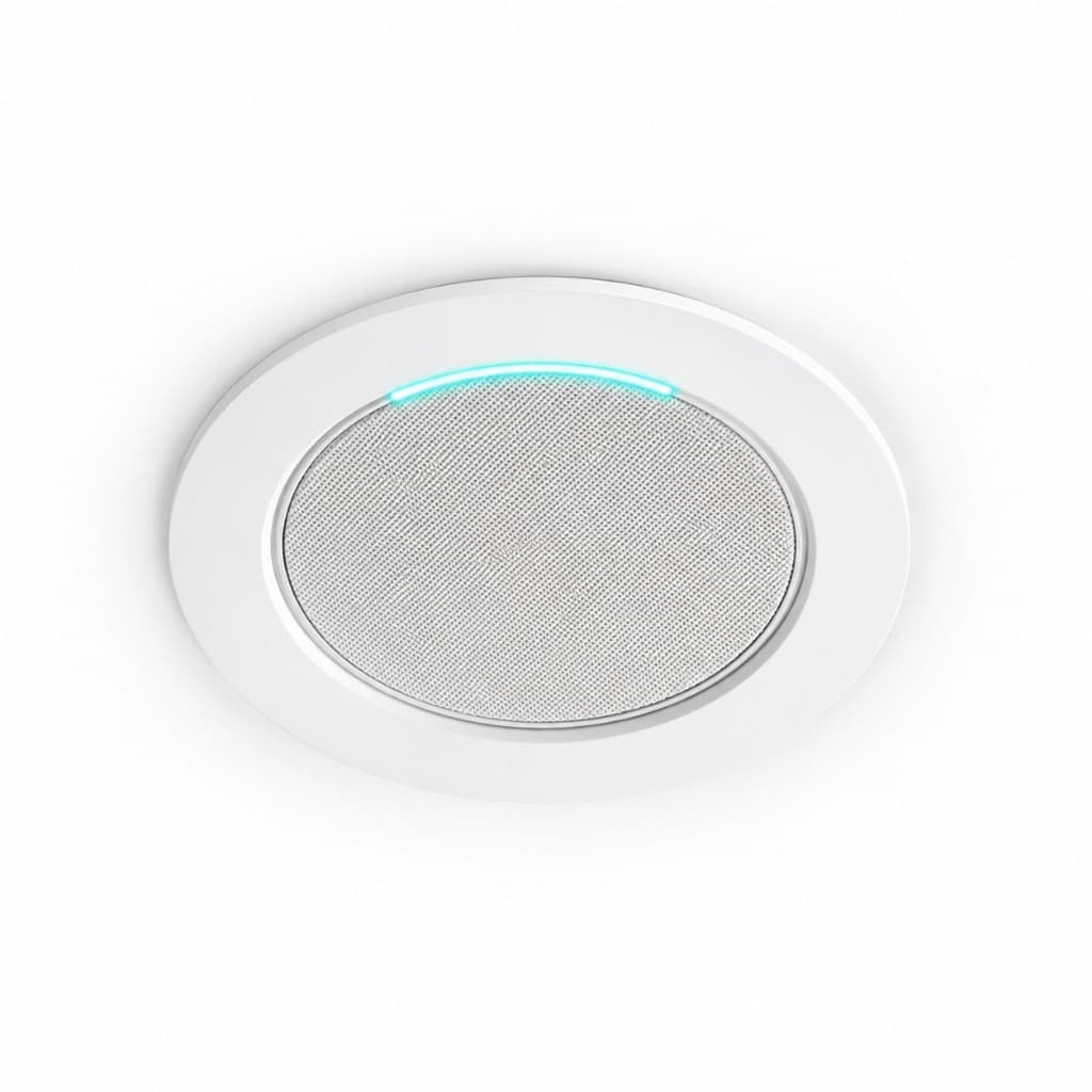 Suporte Teto Alexa Echo Pop Branco Encaixe por Rosca Sem Parafuso Acabamento Discreto