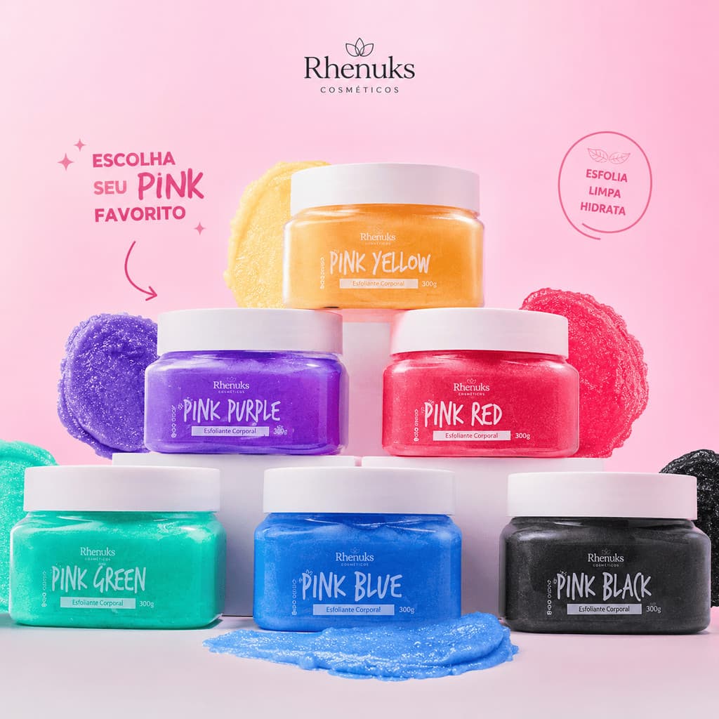 Creme Esfoliante Corporal Pink Body Scrub Rhenuks Banho Premium Cheiroso