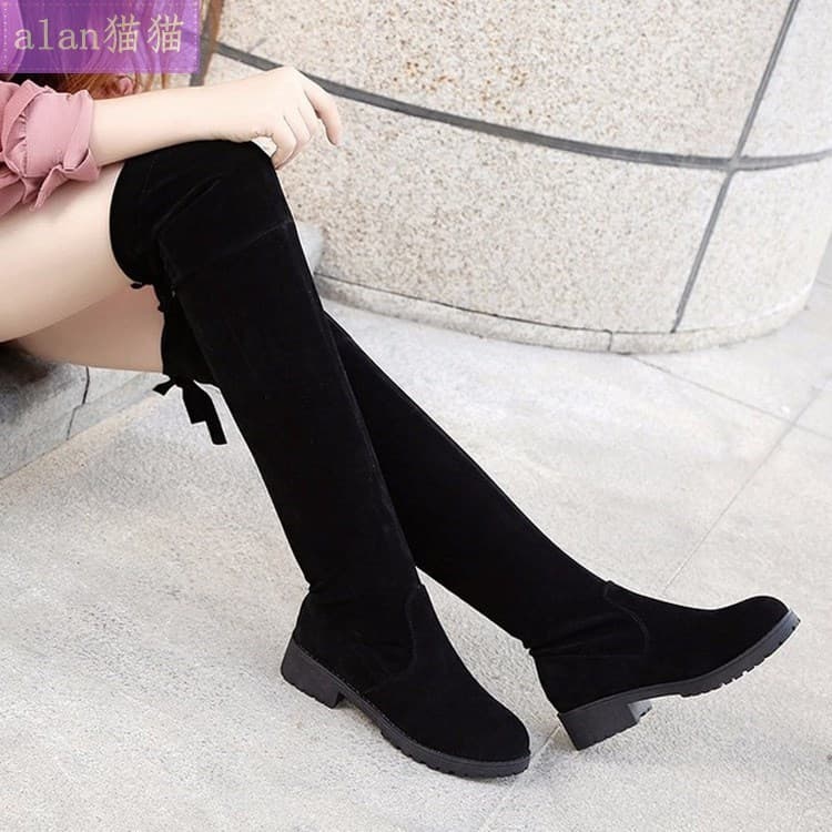 Botas De Joelho De Inverno Plus size Femininas De Salto Alto Sapatos Quentes