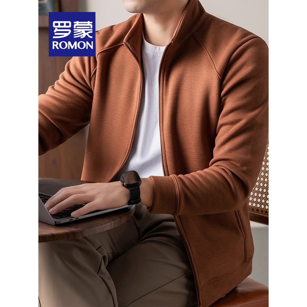 Lomon masculino negócios gola alta curto Casual Wear jaqueta 2025 outono novo estilo fino-ajuste All-Match jaqueta de co