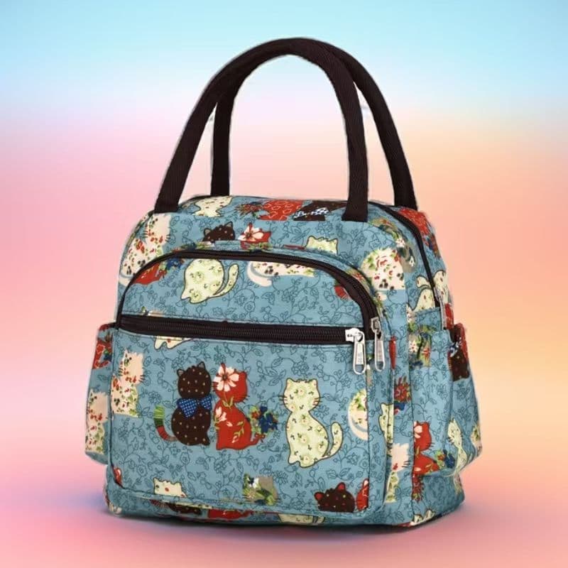 Bolsa grossa Multi-camada zíper bolso saco de armazenamento de viagem japonês lancheira saco mamãe flor pano mão-transpo