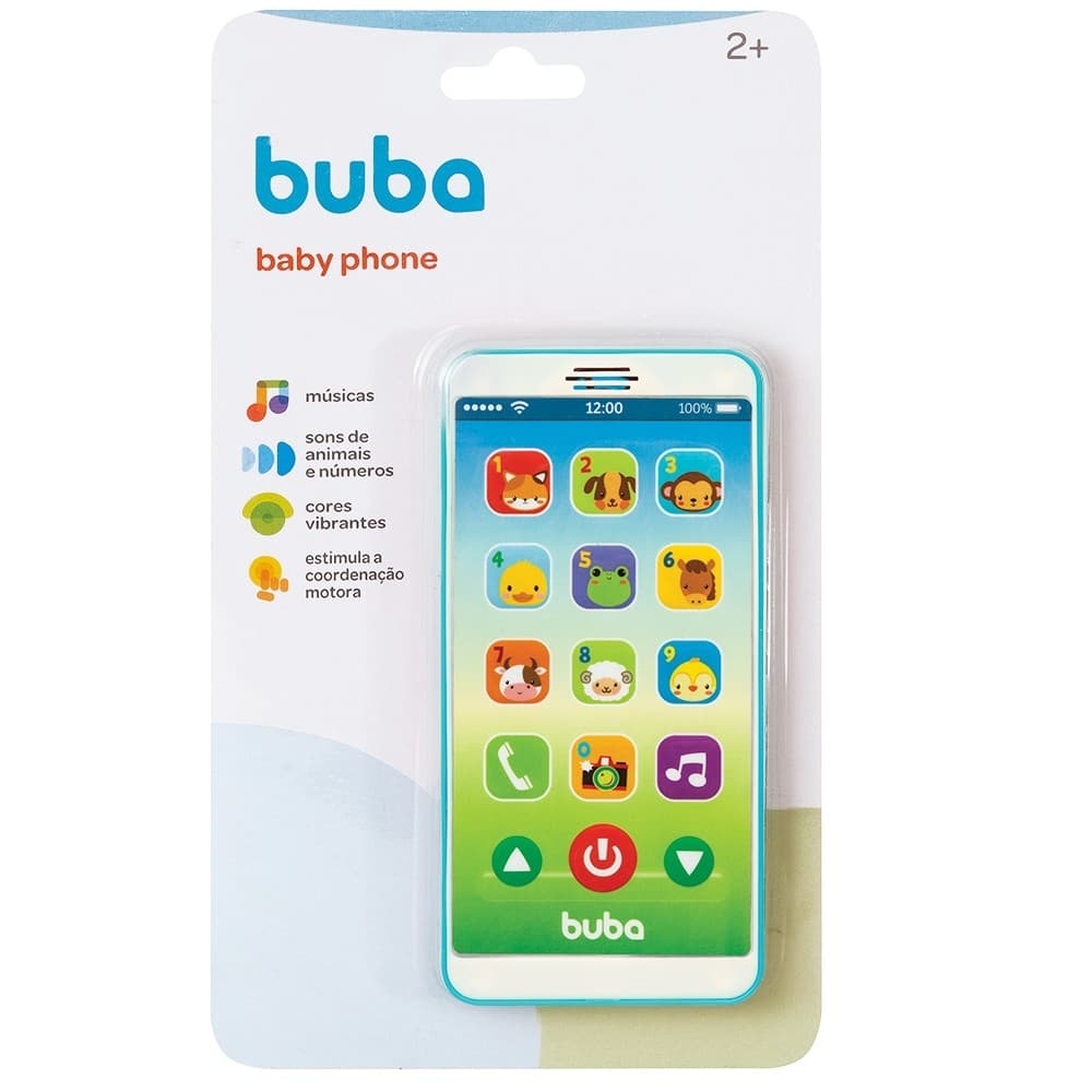 Celular Infantil Brinquedo Baby Phone Buba Azul Musical Bebê - 6841