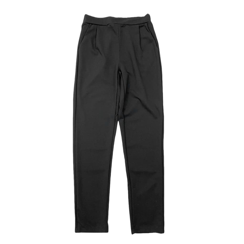 B7180 comércio exterior nova cintura média alta feminina simples All-Match calças casuais bolsos diagonais em ambos os l
