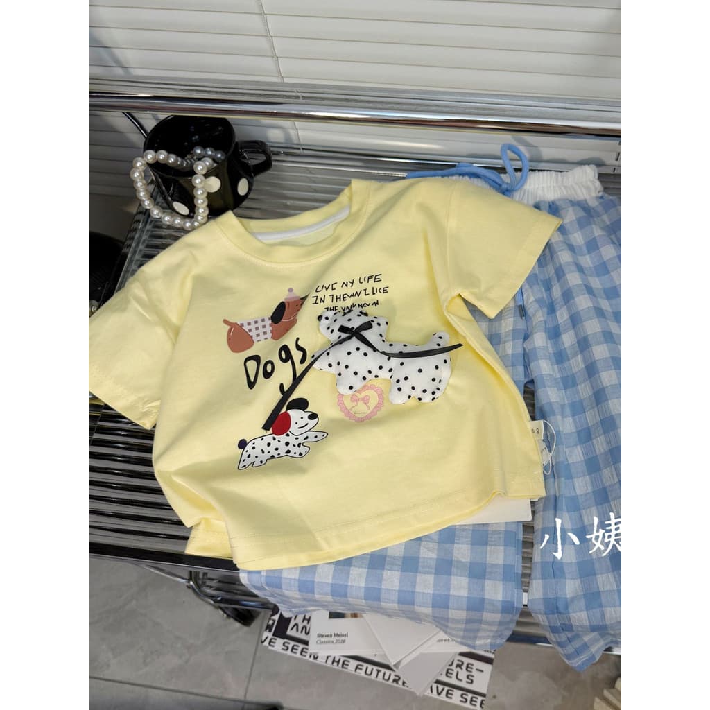 Feminino bebê versão coreana tridimensional dos desenhos animados puro algodão manga curta camiseta 2025 novo estilo ver