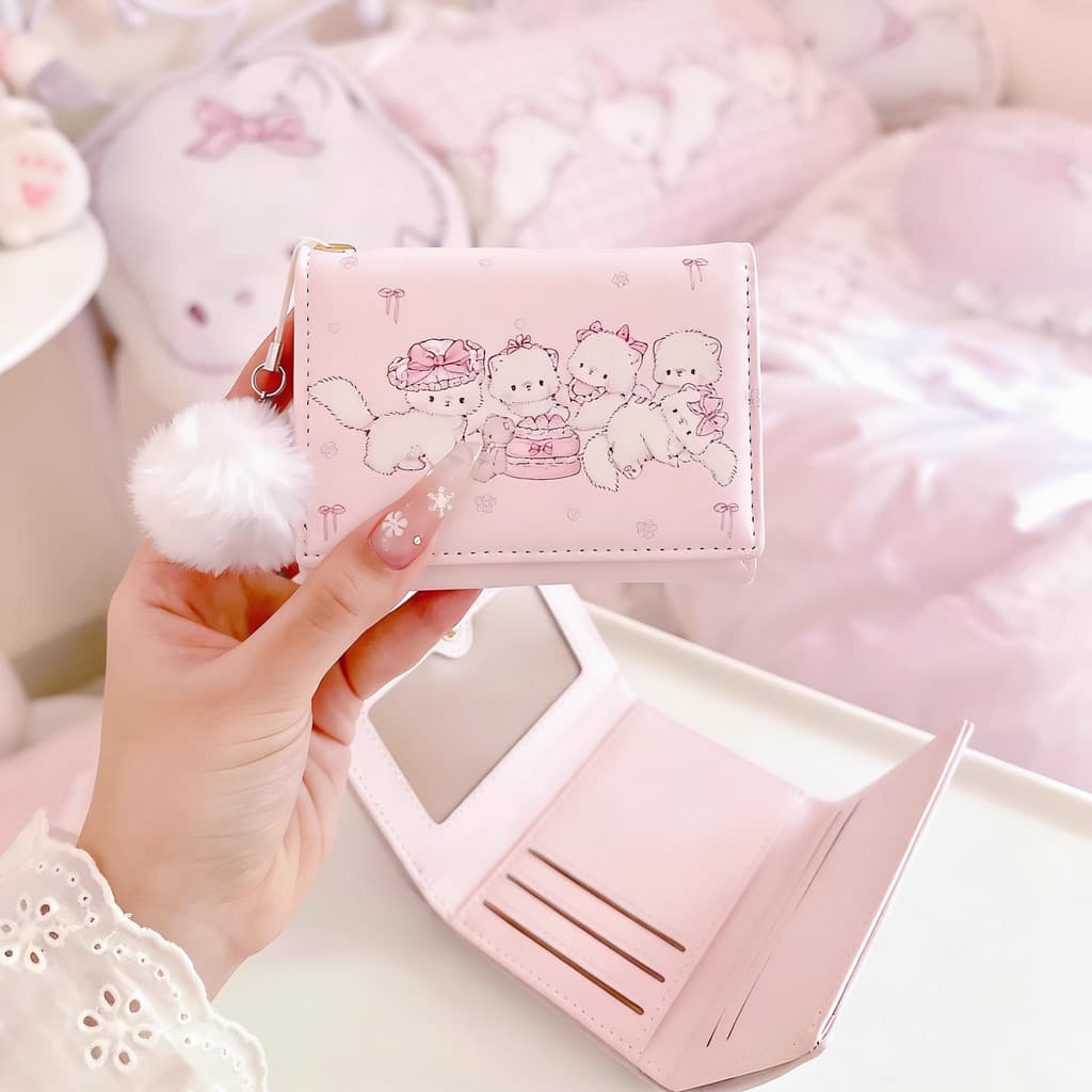 Design Original carteira estudante bonito pequeno curto Multi-Slot para cartão meninas crianças bolsa de moedas Anti-des