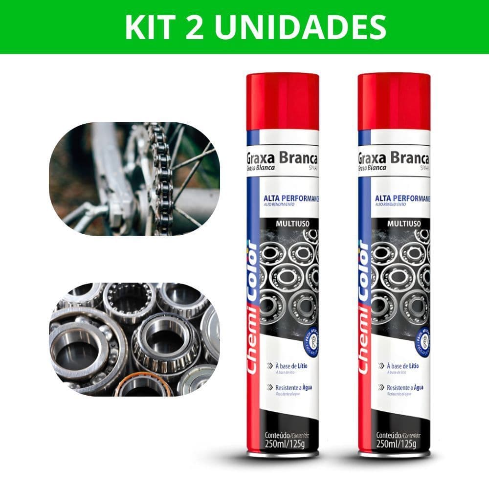 Kit 2 Graxa Spray Chemicolor 250ml Proteção Contra Ferrugem E Atrito