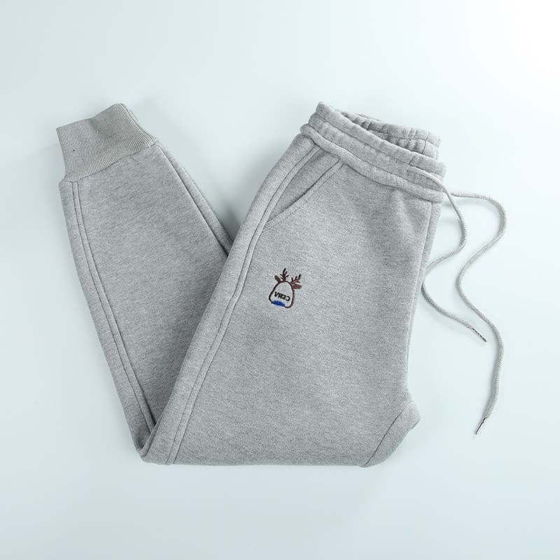 Calça de moletom pequena feminina verão 2025 novo estilo cinza moda europeia tornozelo comprimento calças esportivas cas