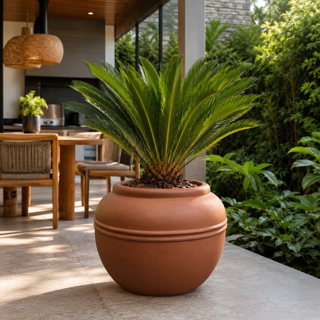 Vaso Decorativo Persa Polietileno Para Jardim 40 Altura Baixo Boca Larga