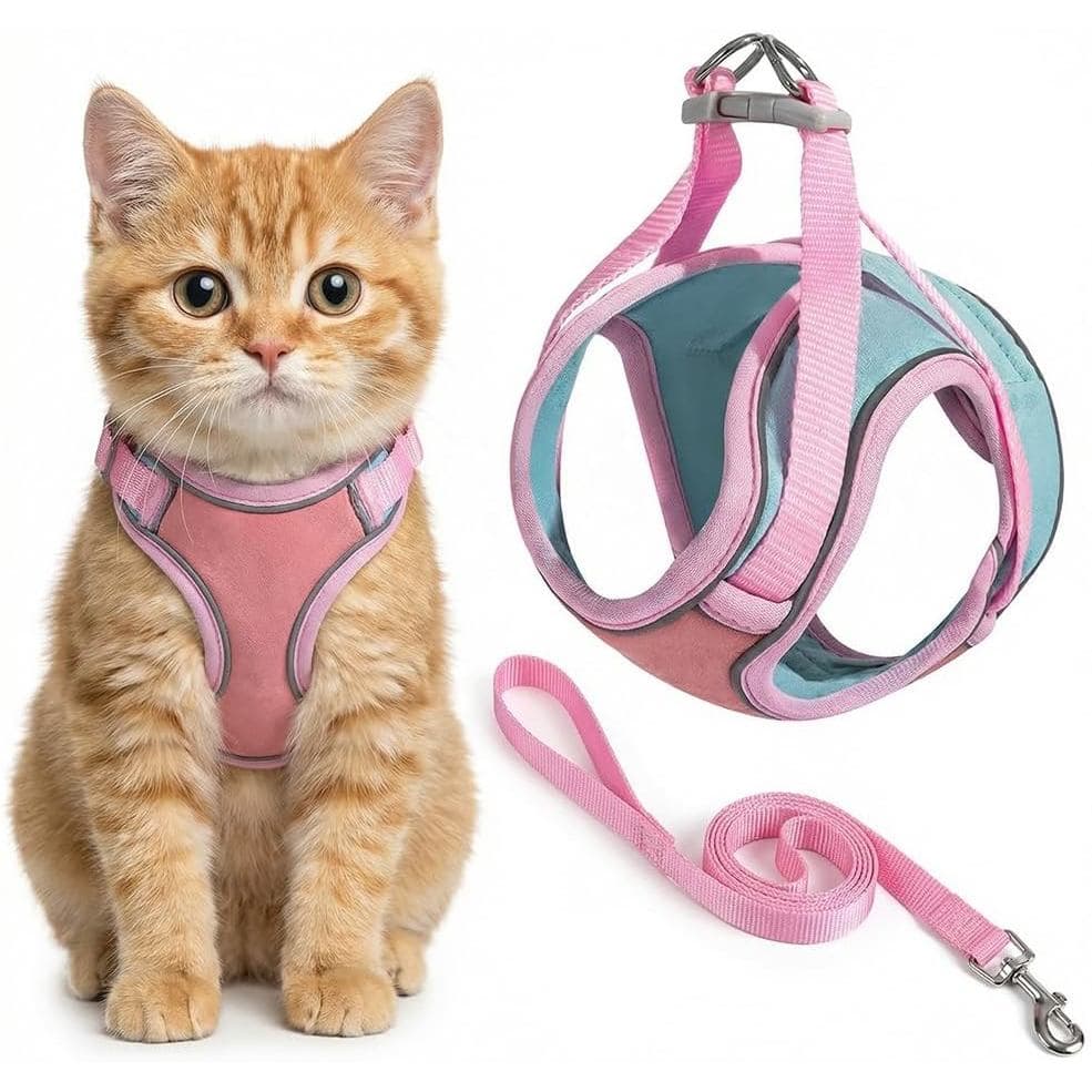 Arnês e Coleira, Conjunto de Arnês à Prova de Fuga, Arnês Ajustável de Calçar para Caminhada para Cães de Todas as Porte