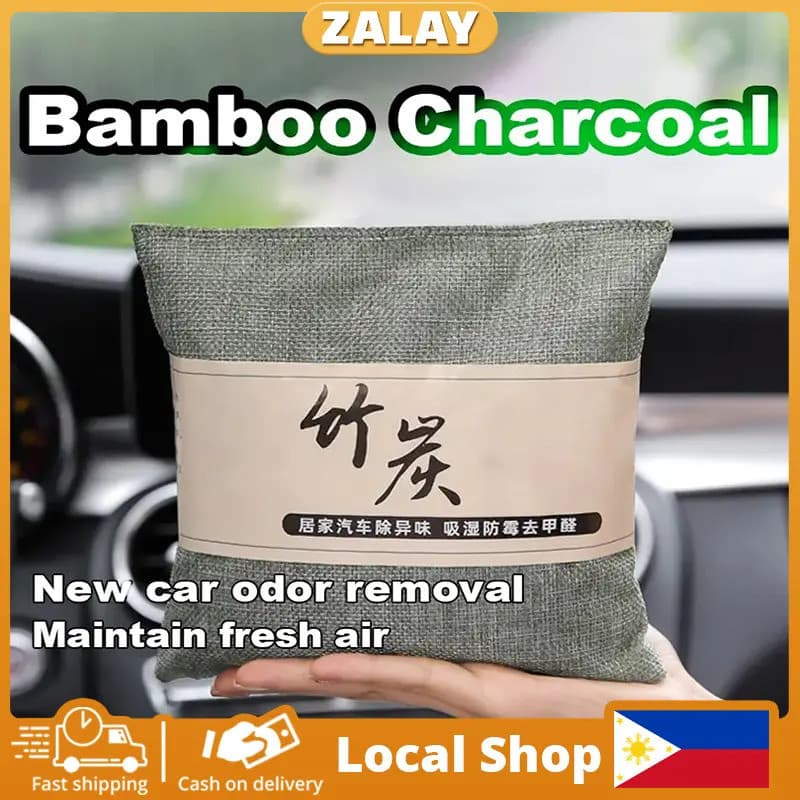 Saco de Carvão Ativado de Bambu 500g Elimina Odor, Absorve Umidade, Purificador de Ar, Desodorizante para Carro e Uso Do