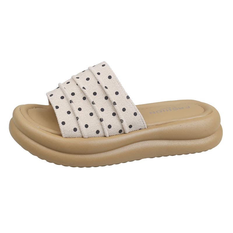 Bolo de praia coreano Flip-Flops solto verão salto feminino fundo aumentado novo estilo feminino onda 2026 pontos sandál