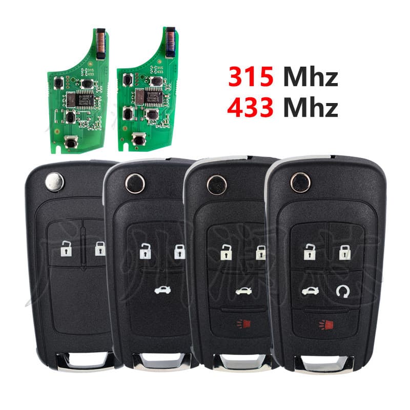 Adequado para chave de carro Chevrolet Buick 315/433Mhz controle remoto dobrável 2/3/4/5 botões não inteligente