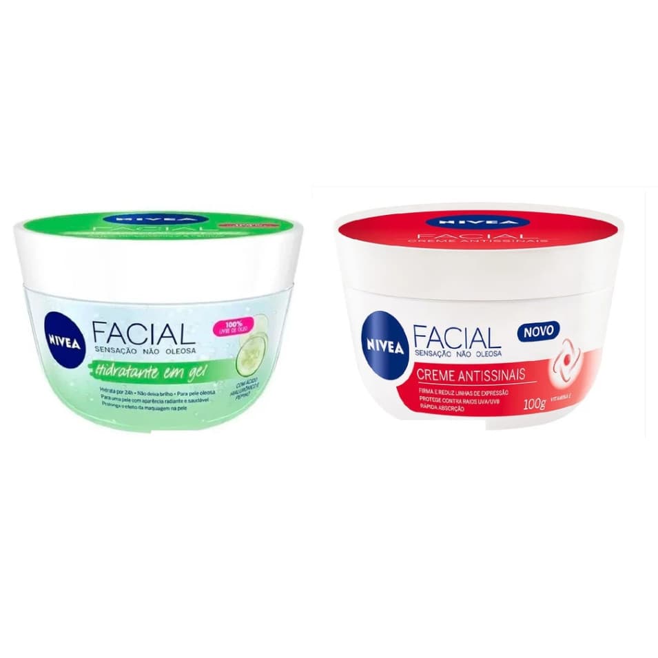 Kit Nivea Creme Antissinais + Gel Pepino e ácido Hialurônico