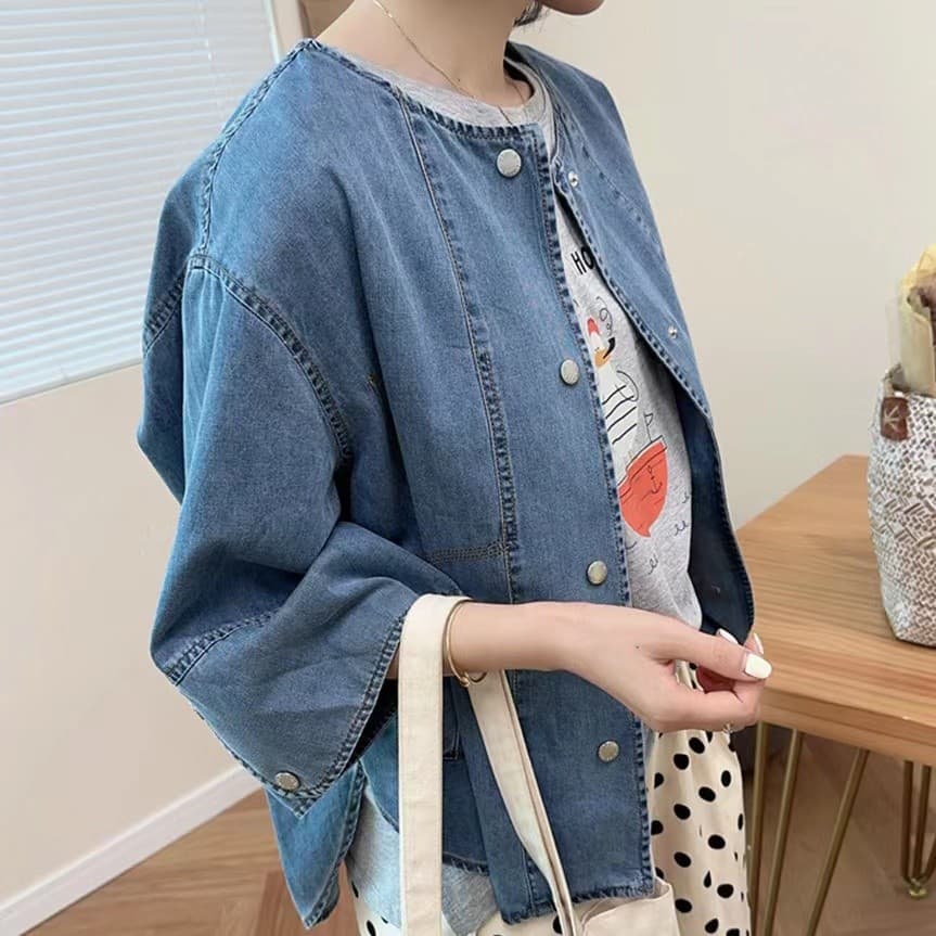 Estilo japonês coreano Dongdaemun feminino primavera verão solto estilo Casual frente curta volta longa assimétrica mang