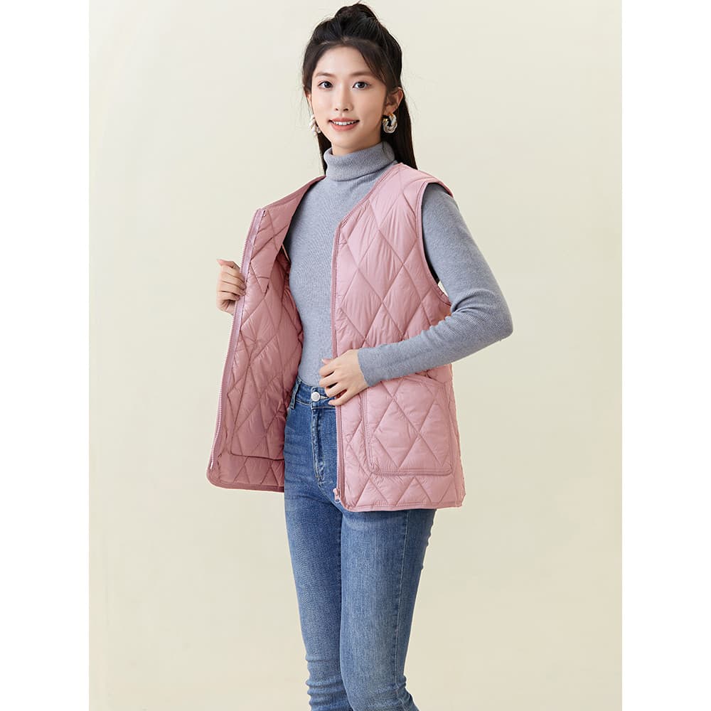 2025 novo estilo para baixo colete de algodão feminino outono inverno forro leve colete térmico Bottoming tamanho grande