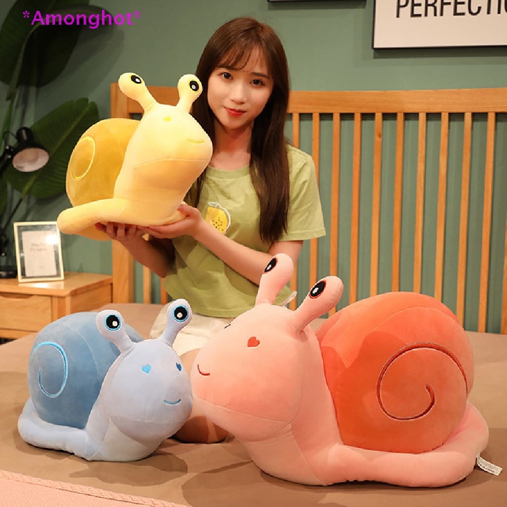 Amonghot > Brinquedo de pelúcia em forma de caracol, almofada de caracol, almofada macia e fofa para sofá, produto novo