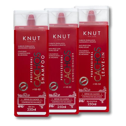 Kit Knut Cachos Tratamento Profissional Leavein Filtro Solar