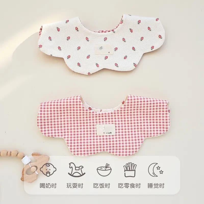 Toalha de Saliva de camada dupla de algodão puro para bebê babador de pétala giratório de 360 graus babador disponível d