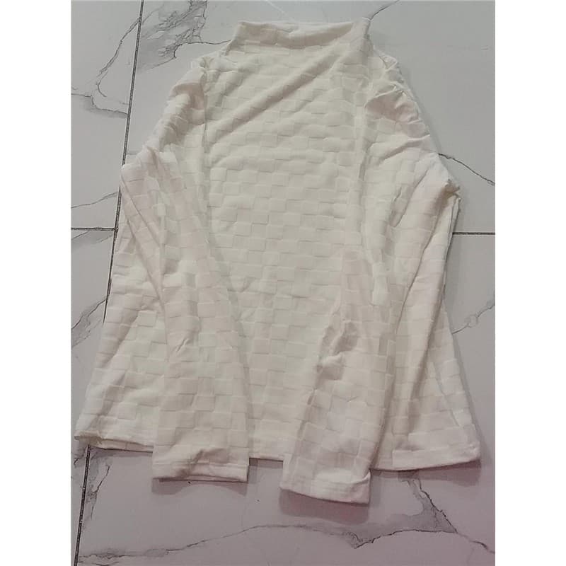 Bens europeus meia gola alta xadrez Jacquard camiseta feminina 2025 primavera outono novo estilo elegante escovado camis