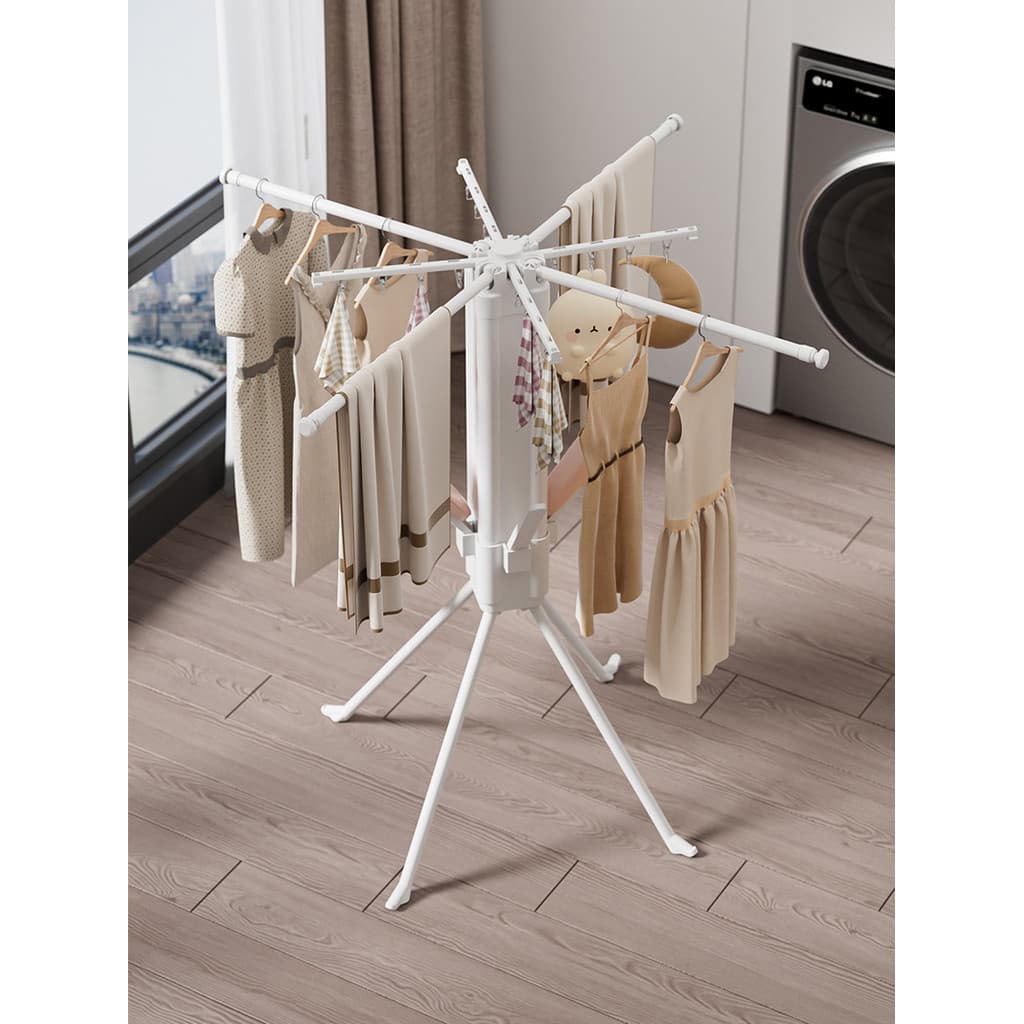 Rack de secagem dobrável, varanda de chão, sem instalação, polvo, haste de roupas, uso interno, doméstico, encolhimento