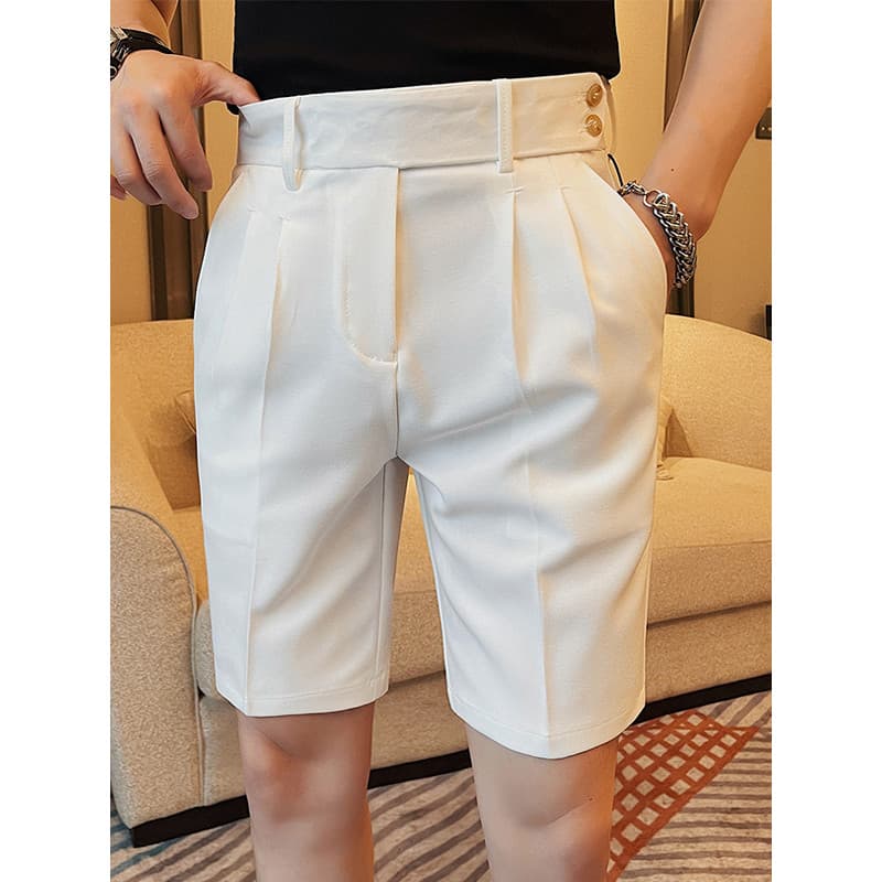 Nápoles Shorts masculino verão novo estilo cor sólida All-Match Casual calças de cinco pontos na moda calças de alta qua