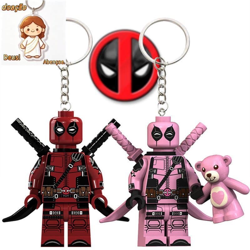Compatível Com A LEGO Assistente Mortal Jimu Renzi Chaveiro Casal Pingente Presente Para Amigas Femininas（Dar chaveiro）