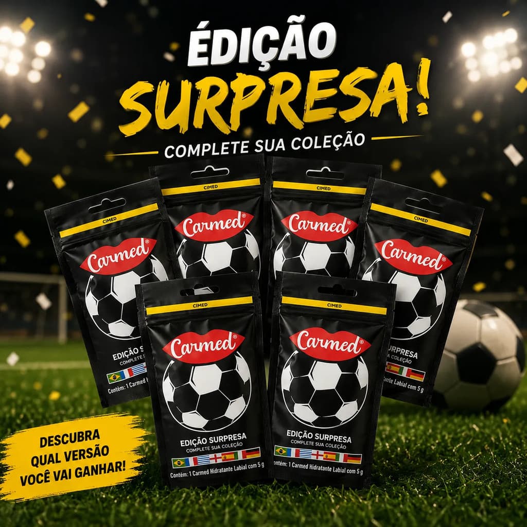 Kit 6 Carmed Hidratante Labial Seleções Copas Surpresa 5g