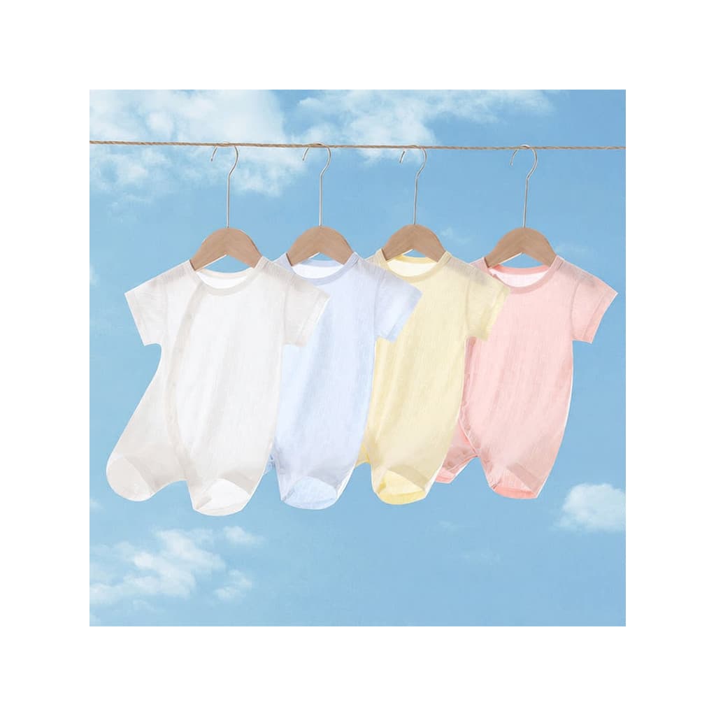 Macacão infantil de verão para bebês, macacão fino de manga curta, leve, fresco, rápido, ar condicionado, roupas para pa