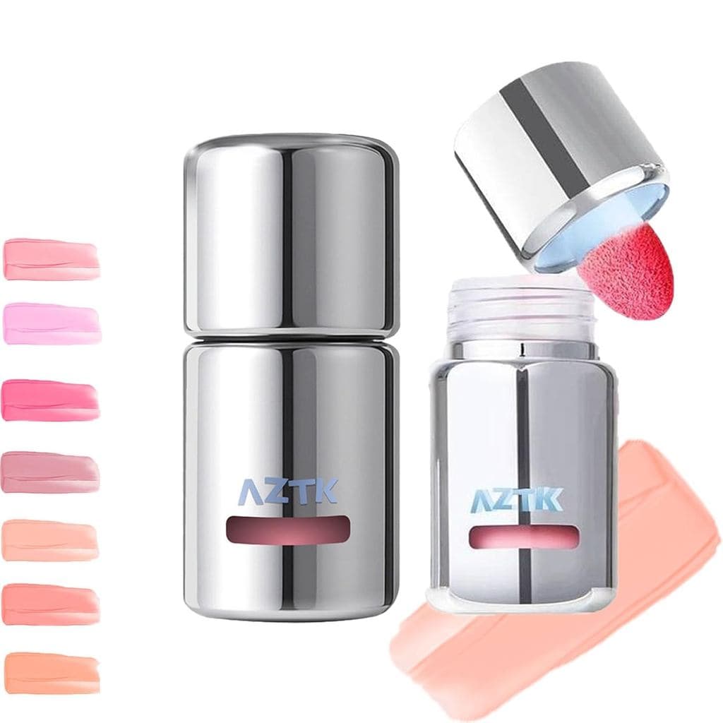 Blush Líquido Aztk, Blushes Líquidos Aztk Jelly Color, Blush para Bochechas, Loção Blush com Aplicador de Esponja, Alta