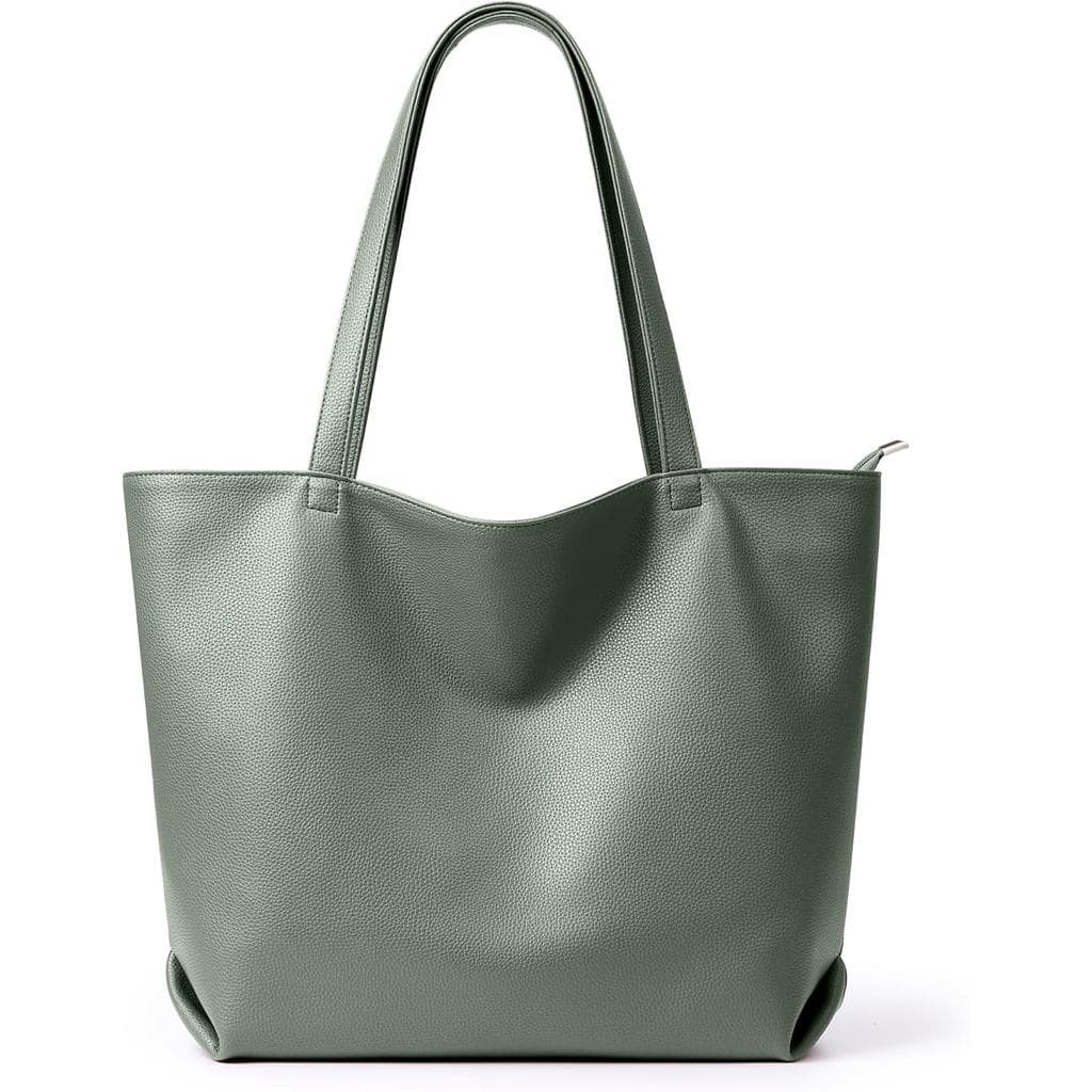 Bolsa Tote WLLWOO de Couro Vegano Macio para Mulheres, Grande, Casual, Estilo Hobo, com Zíper, para Trabalho, Uso Diário