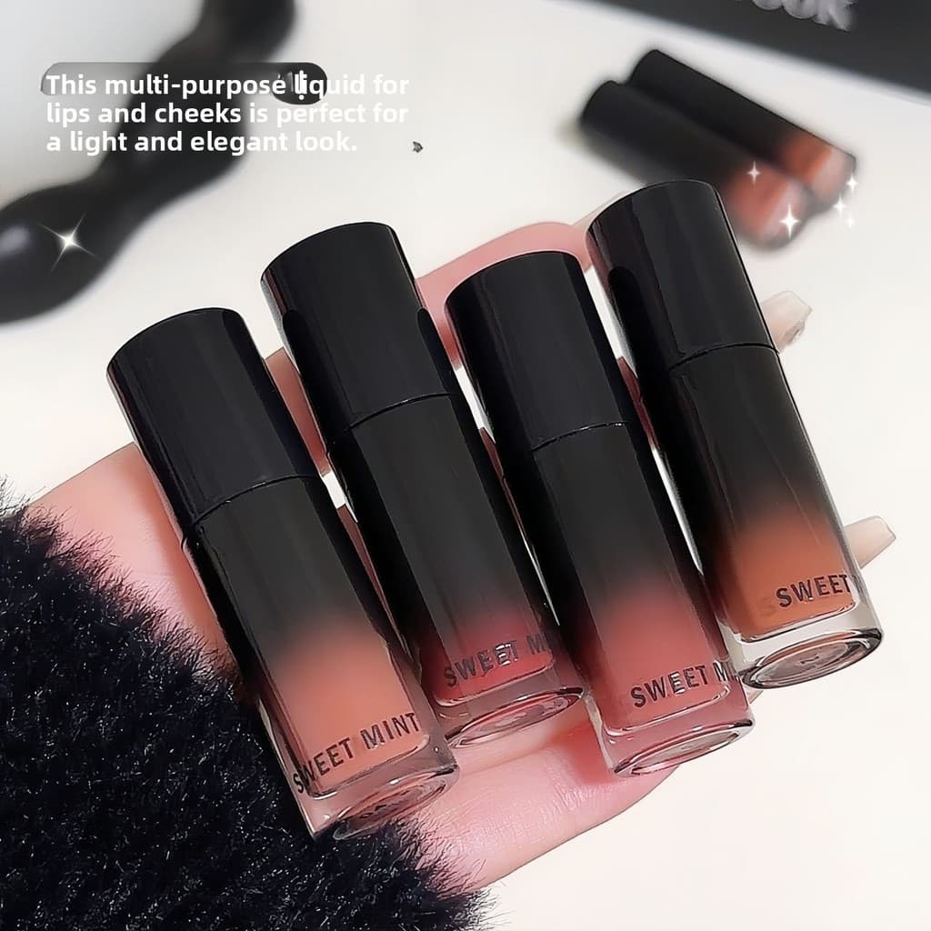 Sweetmint Multiuso Líquido Soft Mist Matte Brightening Sombra De Longa Duração Blush Lip Gloss 3 Em 1 Batom