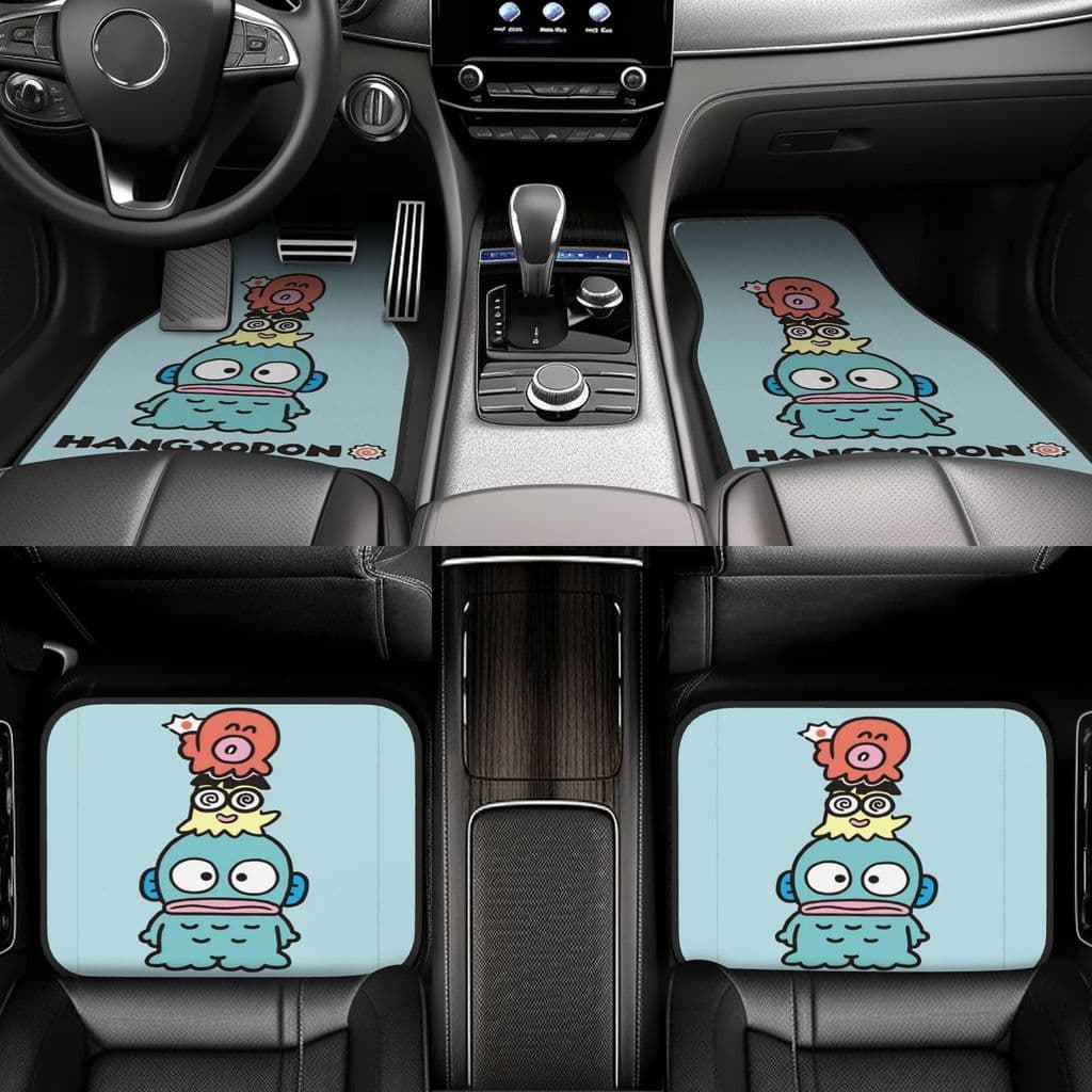 Conjunto de quatro peças de tapete para pés de carro Sanrio Hangyodon, produtos internos fofos, tem características anti