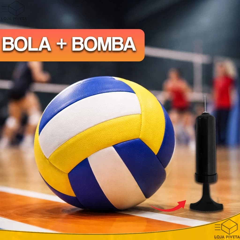 Bola de Volei Nº5 Com Bomba de Encher Ar Quadra Praia Areia Voleibol Profissional Adulto/Infantil