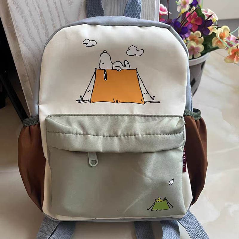 Mochila Mini JS4I FOFW para Crianças, Desenho Animado Snoopy, para Meninos e Meninas, Escola Z