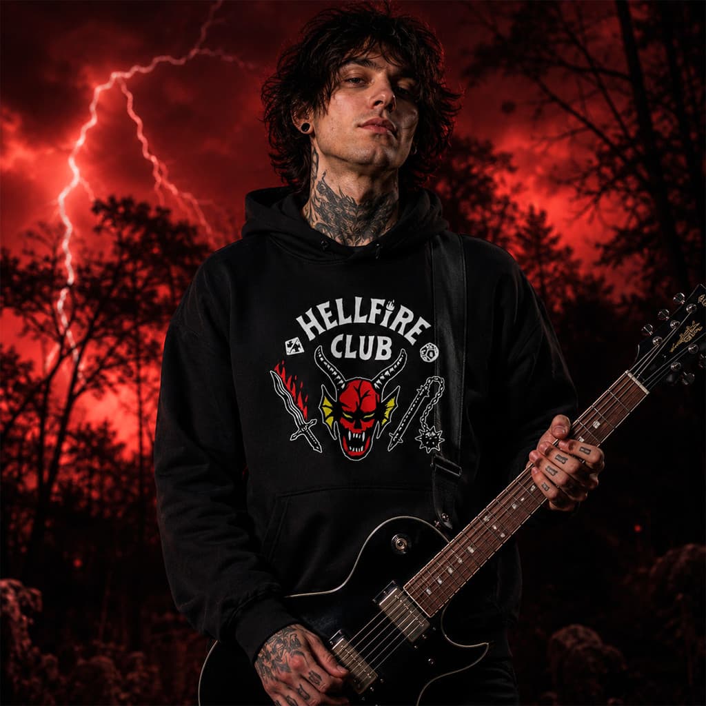 Moletom Flanelado Algodão Canguru Com Capuz Hellfire Club Herfst Série