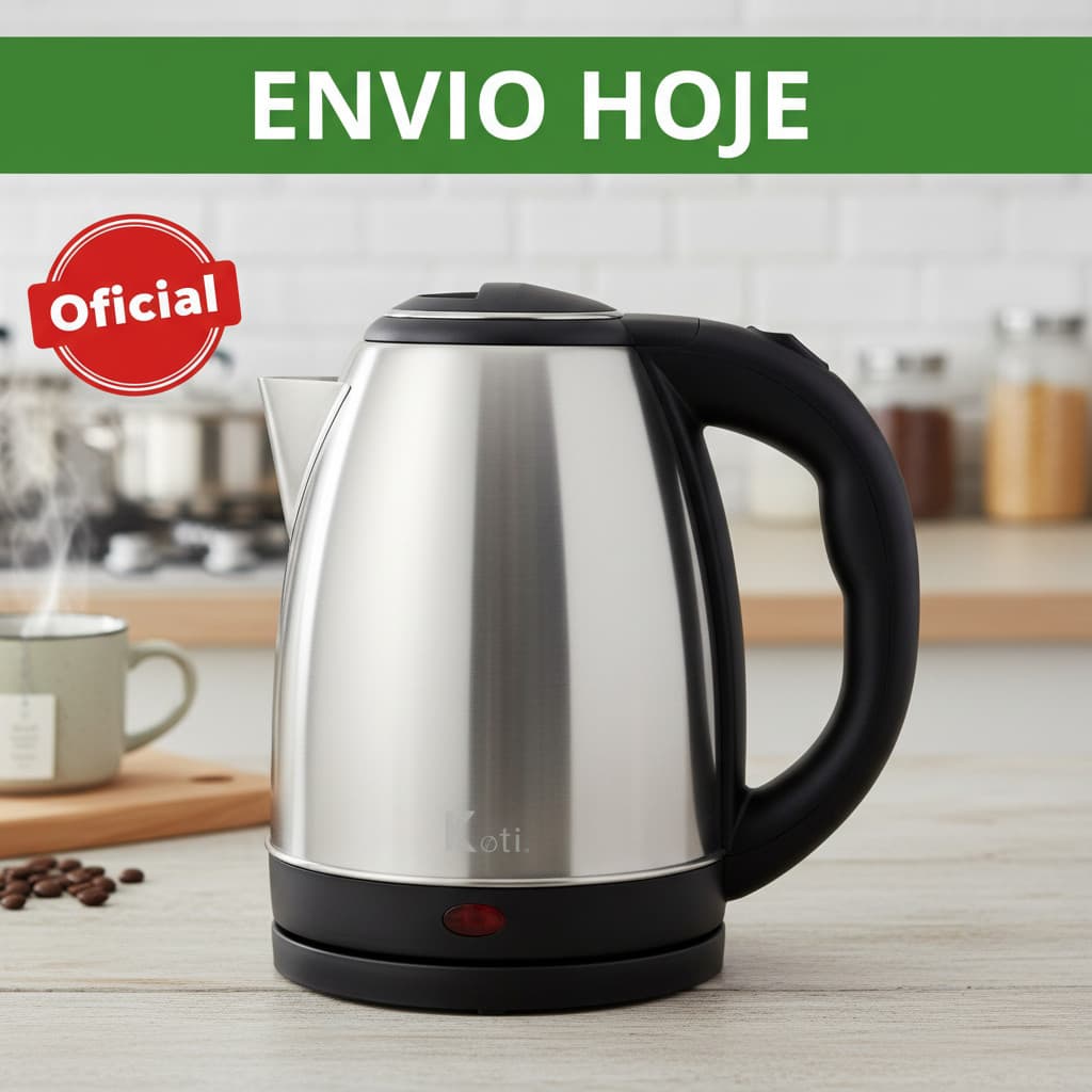 Chaleira Elétrica Inox 1.8 Litros Desligamento Automático Aquecimento Rápido