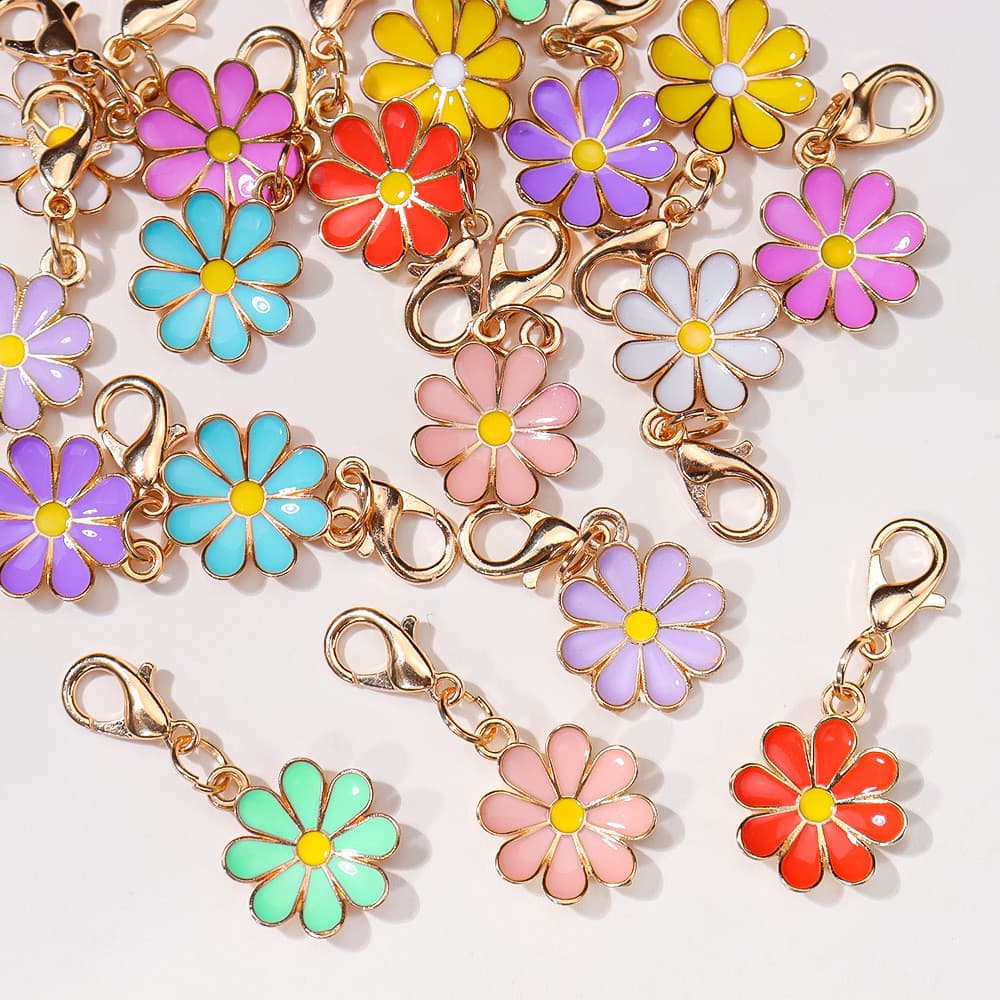 10 Pçs Liga DIY Metal Pingente Chaveiro Margarida Flor Sapato Saco Acessórios