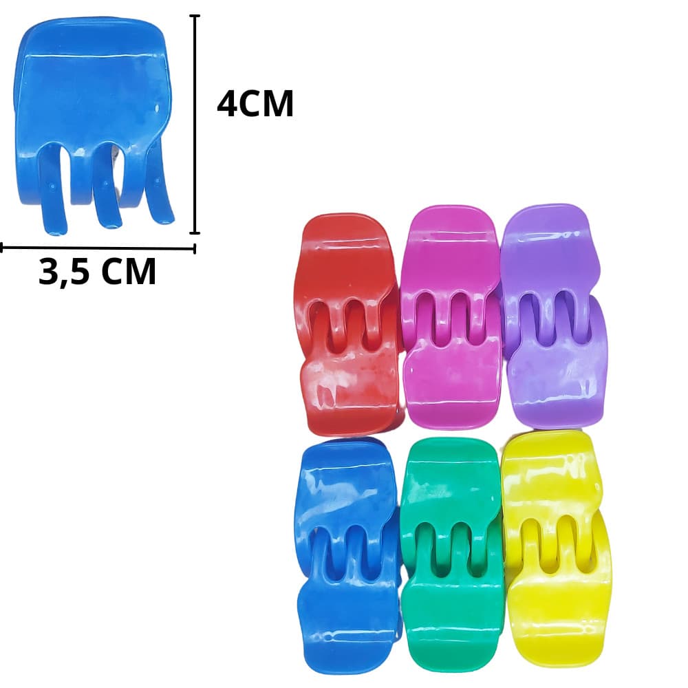 Kit 6 Piranha/Tridente/Prendedor De Cabelo De Plástico Tamanho M Envio Imediato