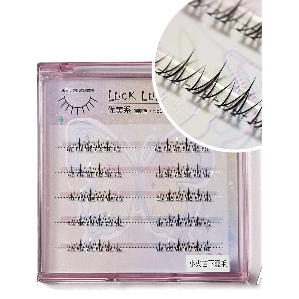 SORTE LULU5 Cílios Inferiores de Chama Pequena Um Estilo Segmentado Iniciante Moda de Alta Qualidade Estilo Japonês Maci