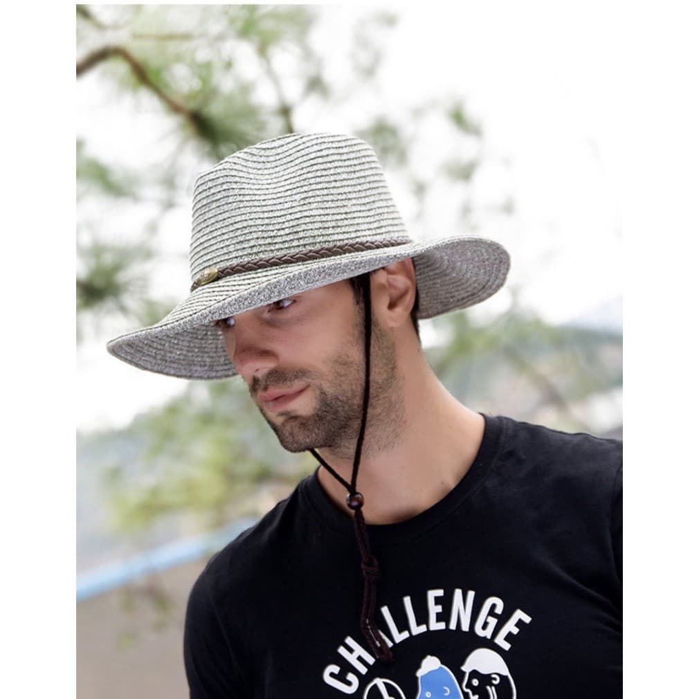 Chapéu de sol masculino na moda verão dobrável chapéu masculino versão coreana montanhismo chapéu de sol praia chapéu de