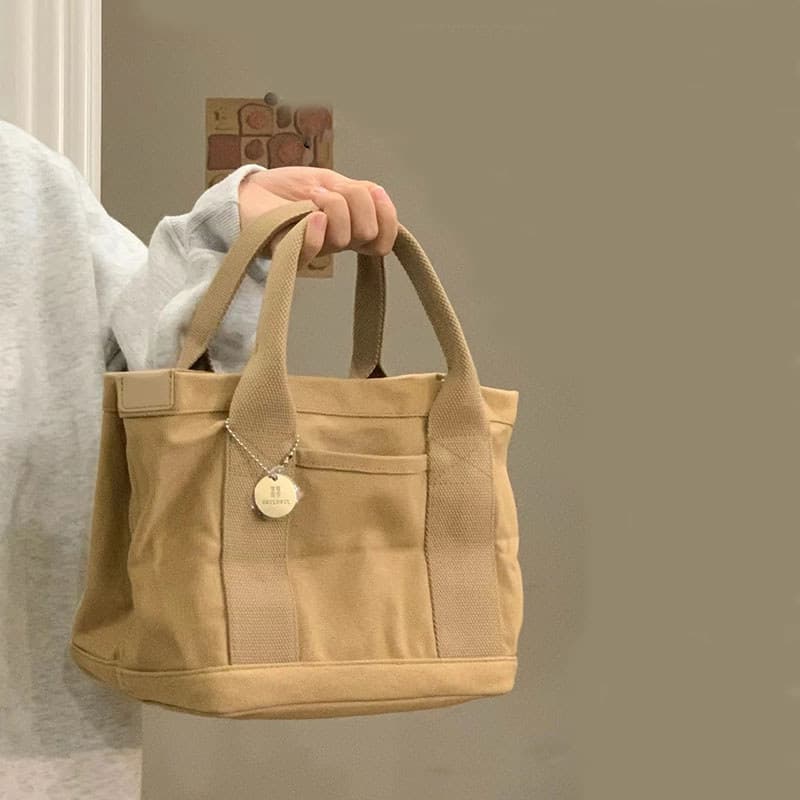 Início do outono 2026 novo estilo Original japonês almoço saco lot grande capacidade bolsa Multi-camada bolsa de lona fe