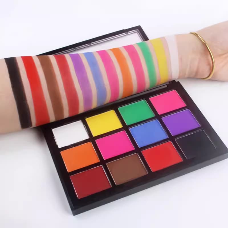 Paleta de sombras para maquiagem de palco infantil, 12 cores, cor fosca, estúdio fotográfico profissional, câmera multic