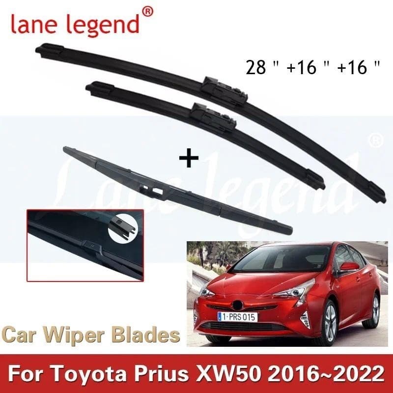 3x Para Toyota Prius XW50 2016 ~ 2022 Conjunto De Janela Traseira Dianteira Kit Lâminas Limpador Pára-Brisas Limpeza Esc