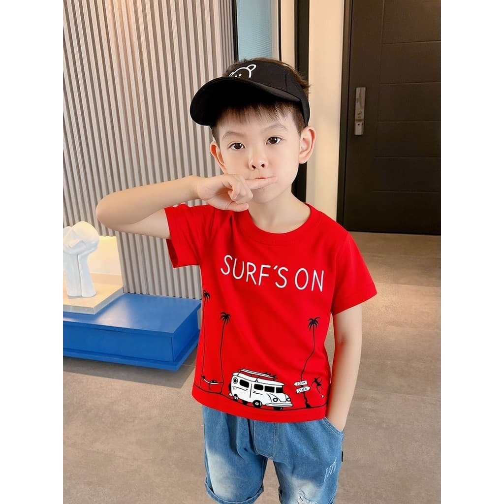 Marca comércio exterior meninos roupas 2026 verão novo estilo moda crianças de manga curta camiseta menino bebê puro alg