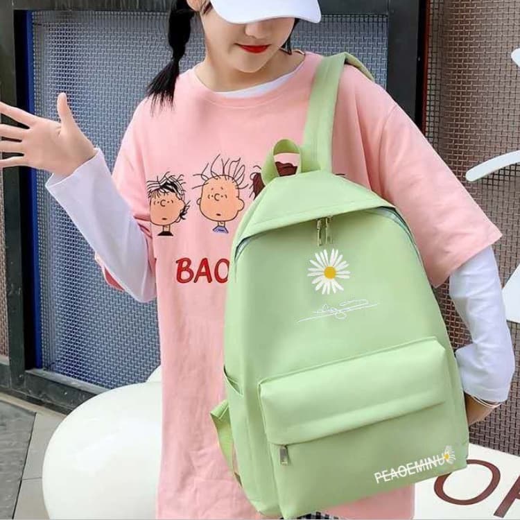 2025 verão novo estilo fresco doce simples moda beleza flor náilon Universal mochila feminina portátil