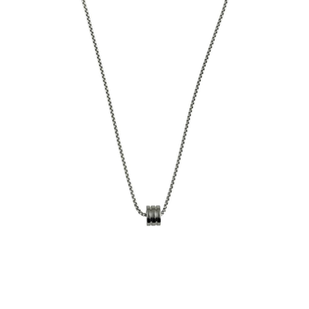 Colar de contas de transferência de três anéis de aço de titânio masculino feminino simples luz luxo clavícula nicho ace