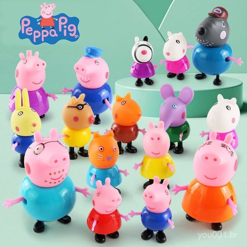 25Pcs Peppa Pig Figurinhas George Kids Brinquedos Decoração Do Bolo 10 Amigos Holiday Birthday Gift