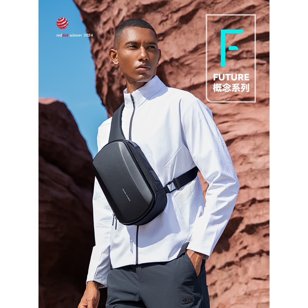 Marco Layden Bolsa mensageiro masculina de casca dura, resistente à compressão, um ombro, lazer ao ar livre, bolsa de pe