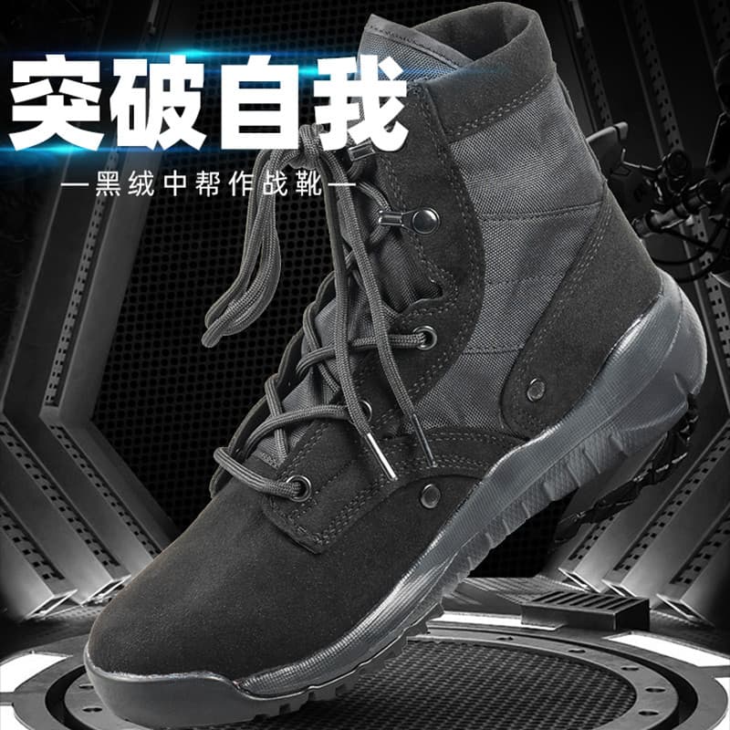 Primavera respirável Mid-Top Ultra-leve botas de combate botas gerais Martin botas táticas deserto lona combate marinho
